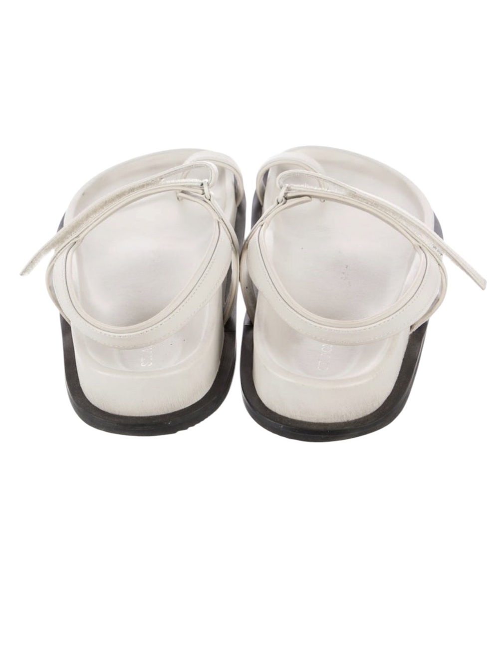 Ends Tonight St. Agni Keko White Leather Sandal Toe Ring Velcro Ankle Strap - Picture 4 of 6